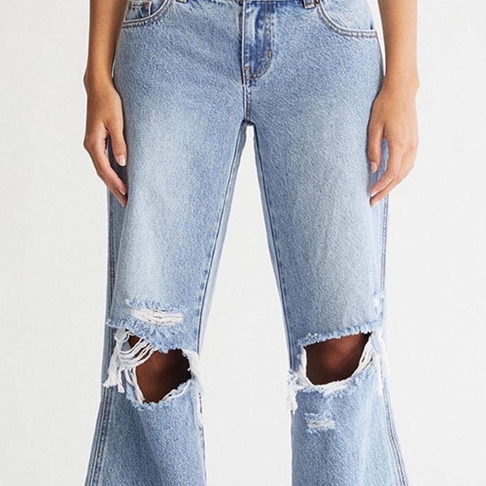 PacSun Light Blue Distressed Flare Jeans